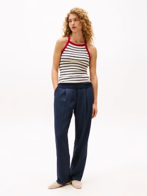 blue the sofia capsule slim sleeveless knit top for women tommy hilfiger