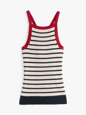 haut ajusté en maille the sofia capsule bleu pour femmes tommy hilfiger