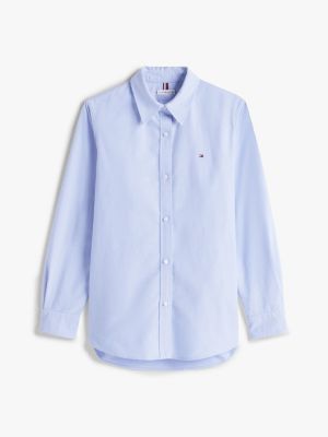 blau relaxed fit oxford-bluse für damen - tommy hilfiger