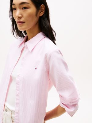 multi relaxed fit oxford shirt for women tommy hilfiger