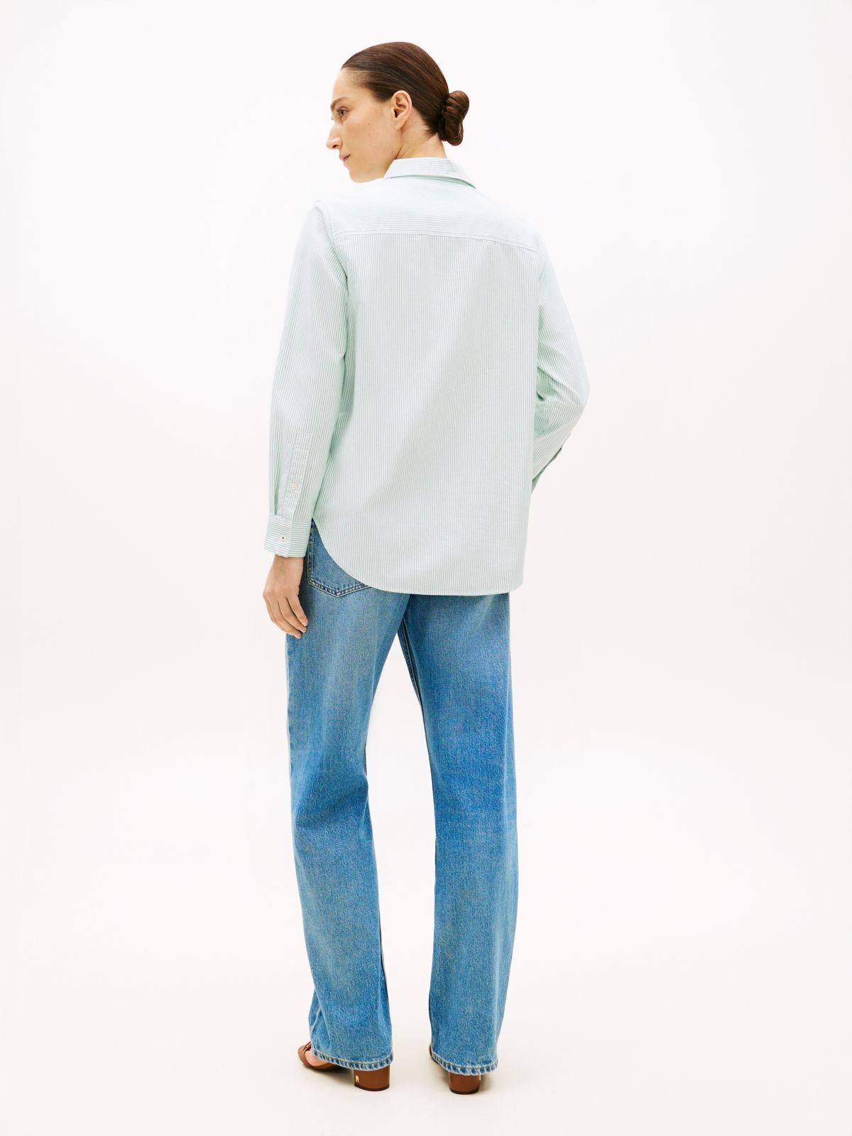 Relaxed Fit Yarn Dyed Oxford Shirt — Beige