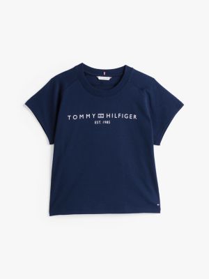 blue relaxed cap sleeve t-shirt for women tommy hilfiger