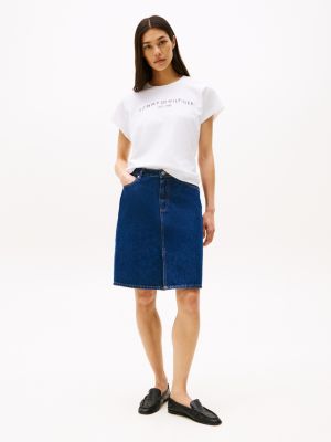 white relaxed cap sleeve t-shirt for women tommy hilfiger