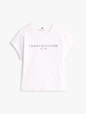 white relaxed cap sleeve t-shirt for women tommy hilfiger