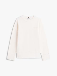 Logo Embroidery Relaxed Fit Sweatshirt — Beige 5