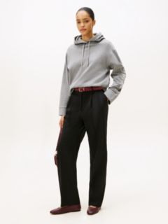 Logo Embroidery Drawstring Hoody — Grey 3