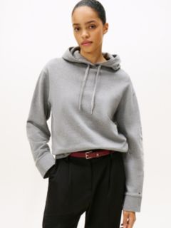 Logo Embroidery Drawstring Hoody — Grey 1