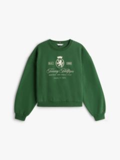 TH Crest Embroidery Relaxed Sweatshirt — Green 5
