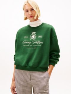 TH Crest Embroidery Relaxed Sweatshirt — Green 1