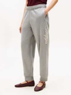 Logo Embroidery Cuffed Joggers — Grey 2