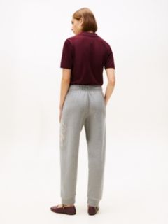 Logo Embroidery Cuffed Joggers — Grey 4