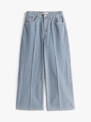 blue stripe high rise wide leg jeans for women tommy hilfiger