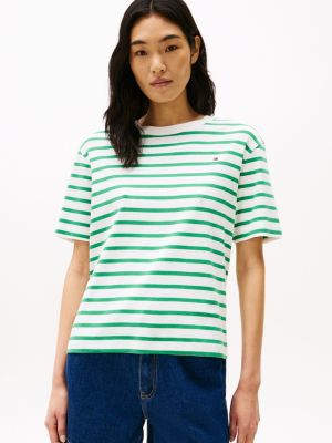 multi relaxed fit t-shirt met logo voor dames - tommy hilfiger