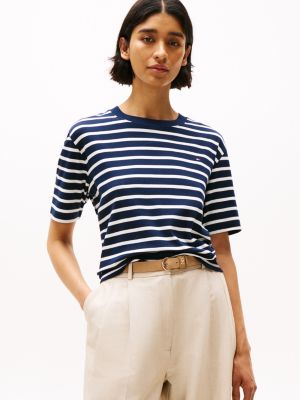 multi logo relaxed t-shirt for women tommy hilfiger