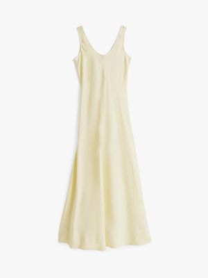 yellow linen blend maxi dress for women tommy hilfiger