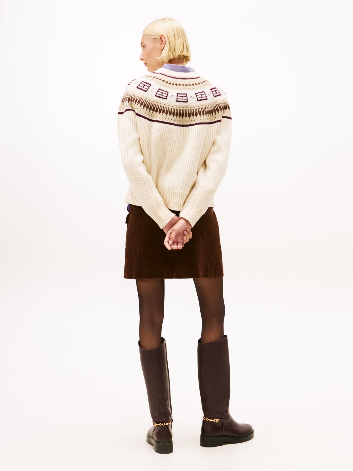Fair Isle Relaxed Soft Wool Jumper — Beige
