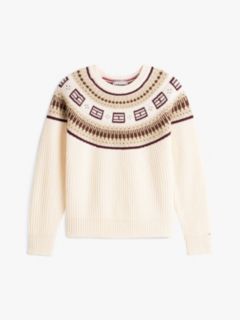 Fair Isle Relaxed Soft Wool Jumper — Beige 5