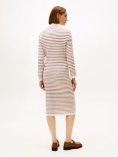Cable Knit Midi Jumper Dress With Cashmere — Beige 4