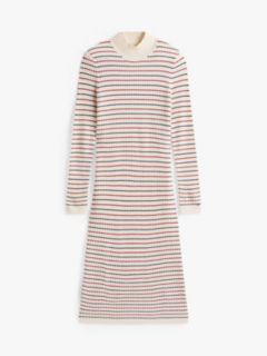 Cable Knit Midi Jumper Dress With Cashmere — Beige 5