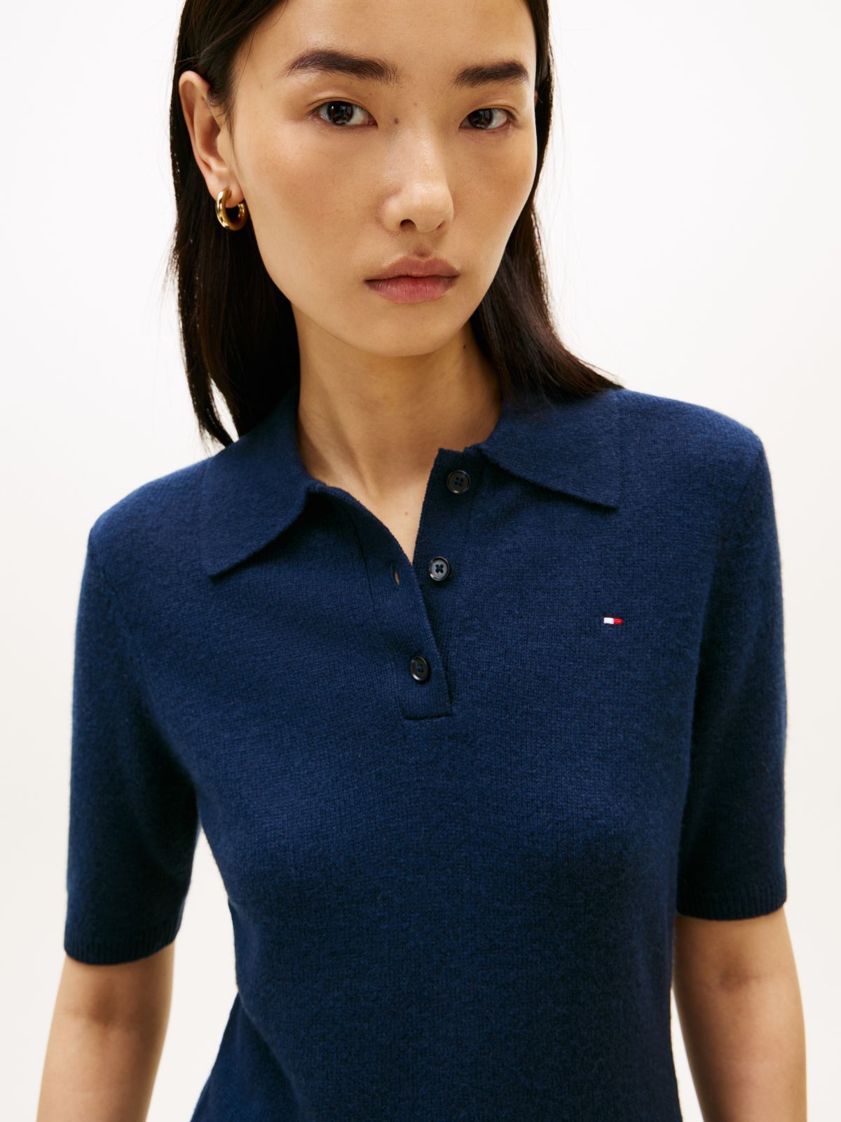 Soft Wool Fit And Flare Mini Dress — Blue