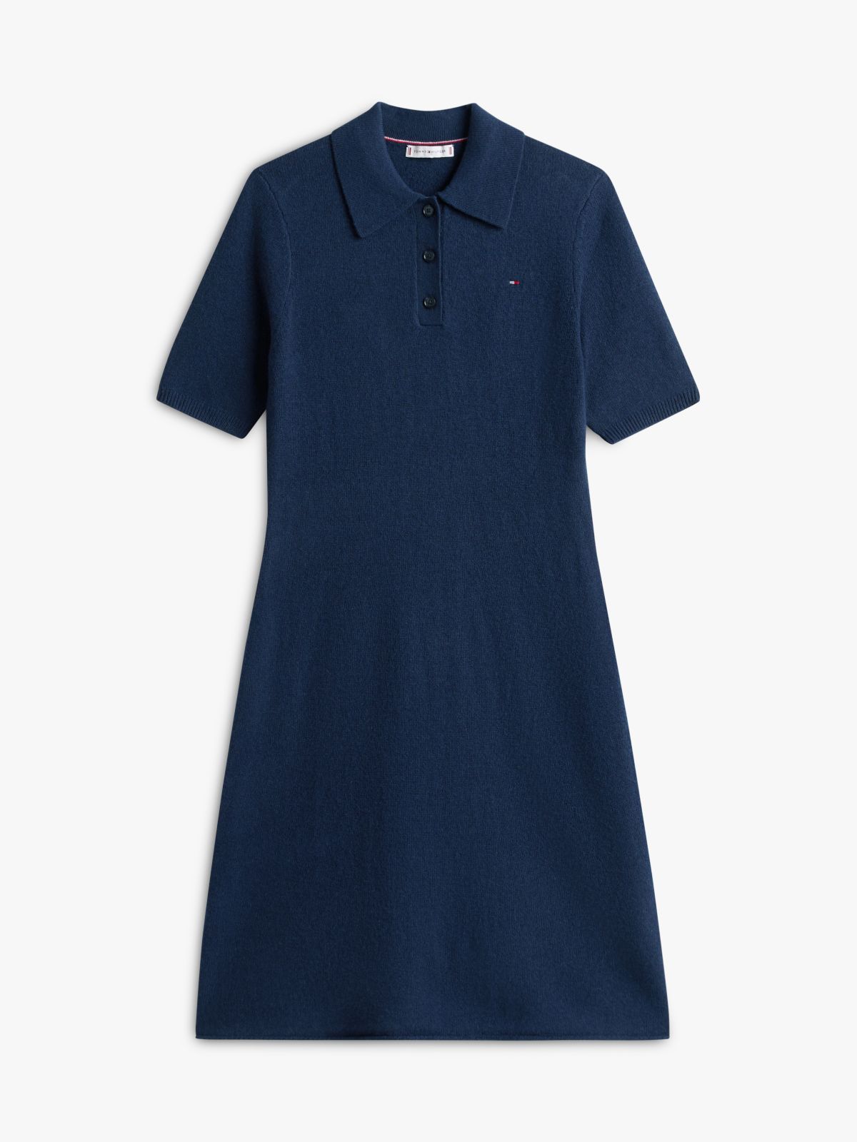 Soft Wool Fit And Flare Mini Dress — Blue