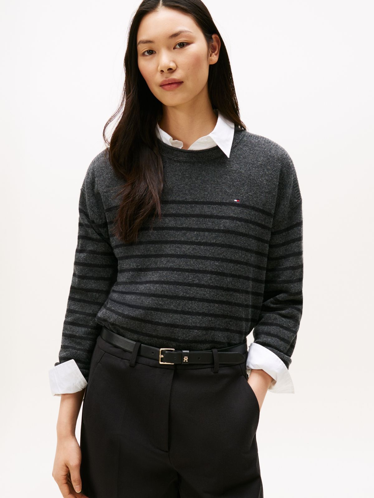 Relaxed Fit Soft Wool Jumper — Grey