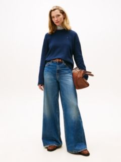 Relaxed Fit Soft Wool Jumper — Blue 3