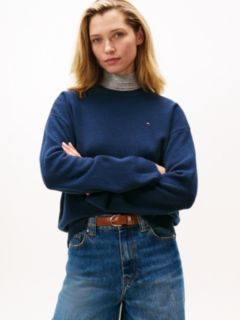 Relaxed Fit Soft Wool Jumper — Blue 1