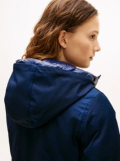 Contrast Hood Padded Parka — Blue 2