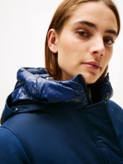 Contrast Hood Padded Parka — Blue 4