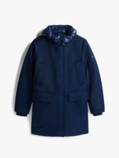 Contrast Hood Padded Parka — Blue 7