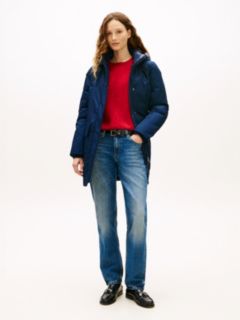 Contrast Hood Padded Parka — Blue 1