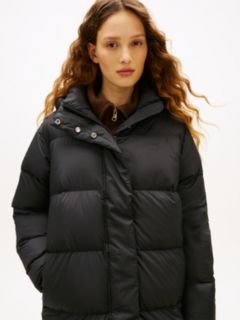 Water Repellent Down Hooded Coat — Black 2