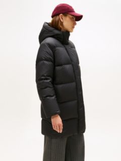 Water Repellent Down Hooded Coat — Black 4