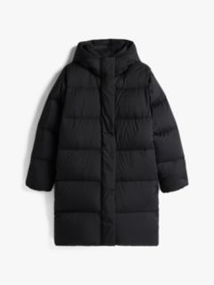 Water Repellent Down Hooded Coat — Black 6