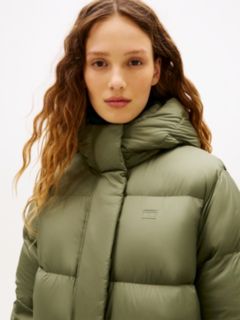 Water Repellent Down Hooded Coat — Green 2
