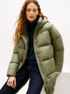Water Repellent Down Hooded Coat — Green 3