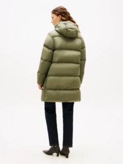 Water Repellent Down Hooded Coat — Green 4
