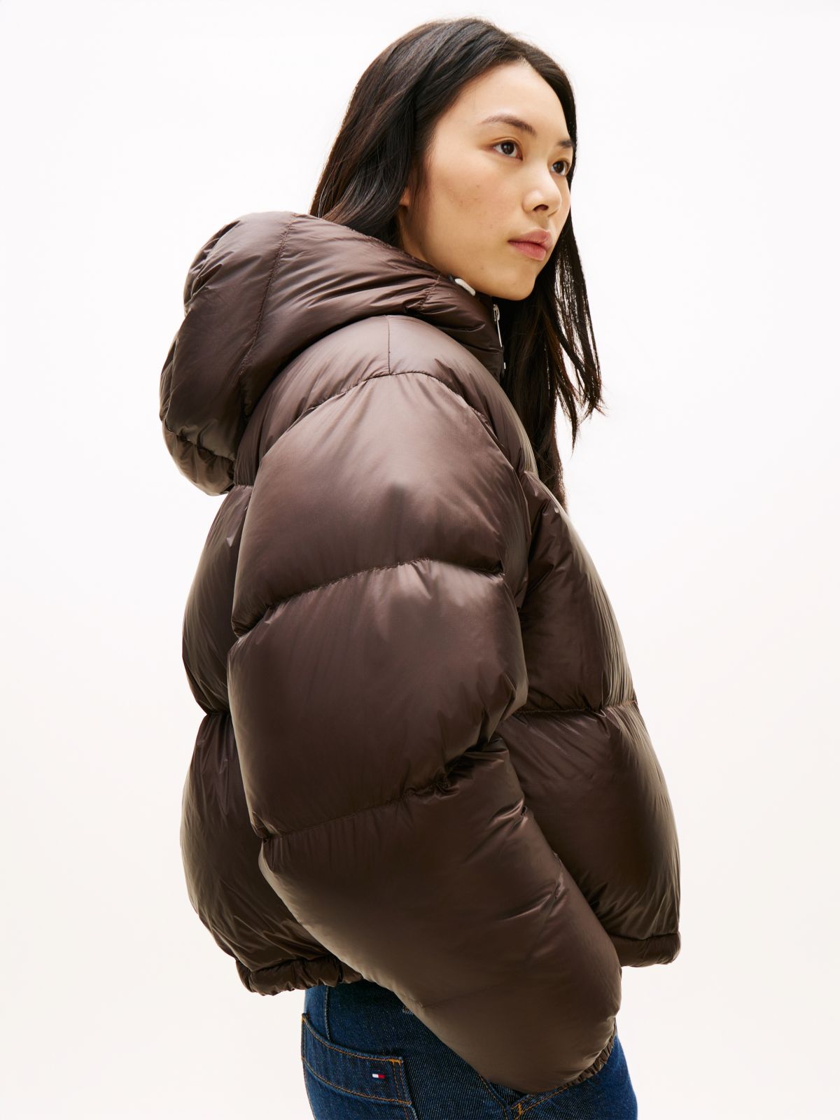 Ultra Lightweight Down Ripstop Puffer Jacket — Brown