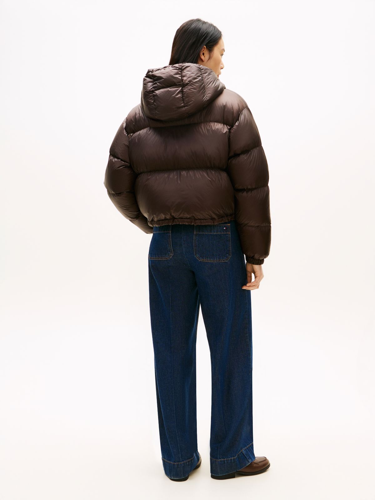 Ultra Lightweight Down Ripstop Puffer Jacket — Brown