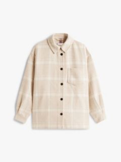 Wool Blend Pocket Regular Shacket — Beige 6