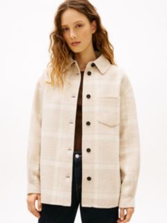 Wool Blend Pocket Regular Shacket — Beige 1