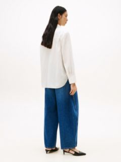 Relaxed Fit Crinkle Utility Shirt — White 4