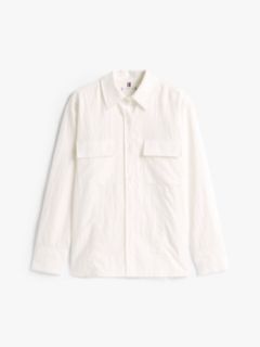 Relaxed Fit Crinkle Utility Shirt — White 5
