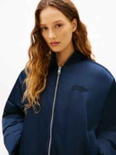 Padded Water Repellent Relaxed Bomber Jacket — Blue 2