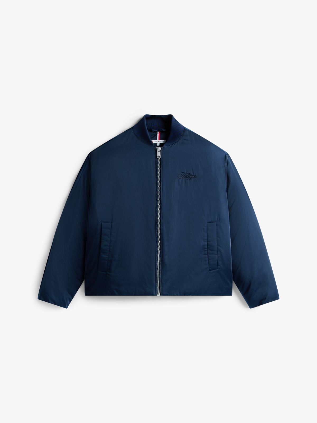 Padded Water Repellent Relaxed Bomber Jacket — Blue