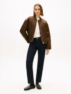 Padded Water Repellent Relaxed Bomber Jacket — Brown 3