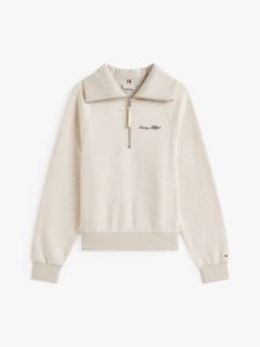 Interlock Knit Fleece Quarter-Zip Jumper — Beige 5