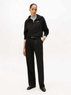 Interlock Knit Fleece Quarter-Zip Jumper — Black 3