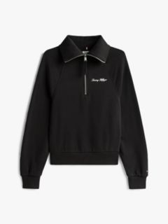 Interlock Knit Fleece Quarter-Zip Jumper — Black 5